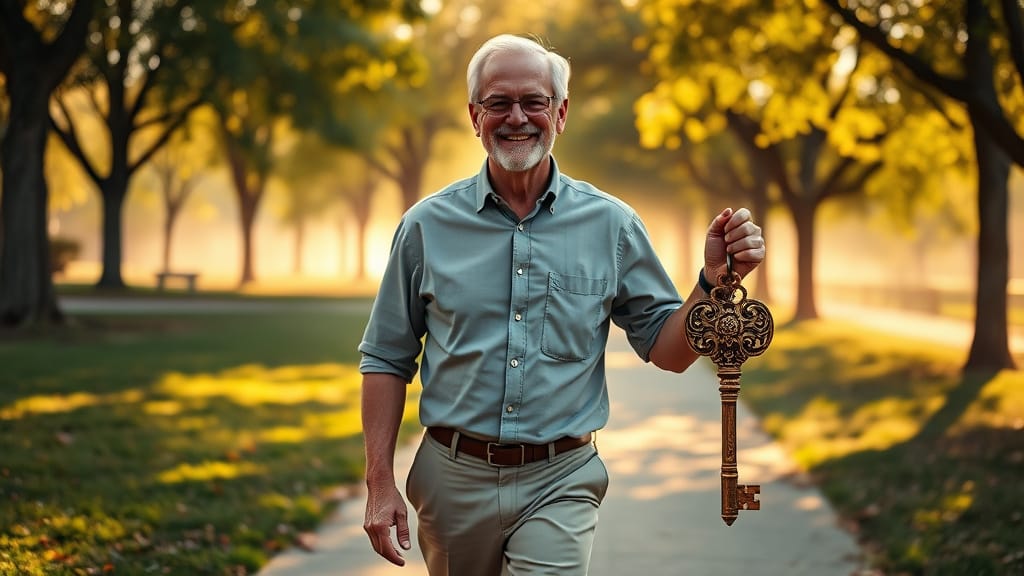 Confident man enjoying life