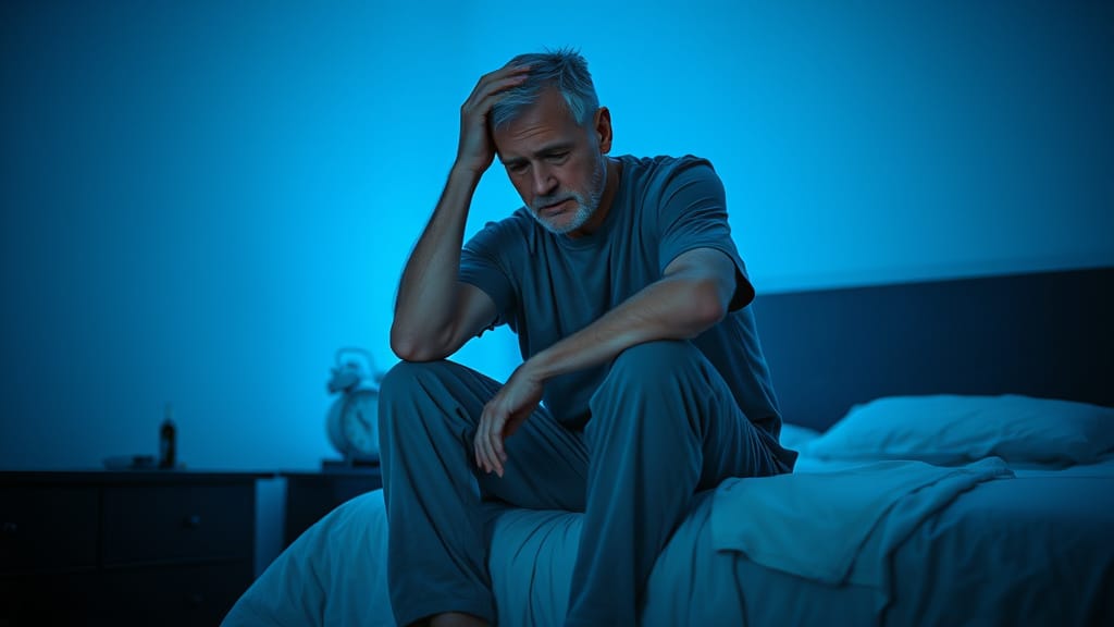 Man frustrated at night