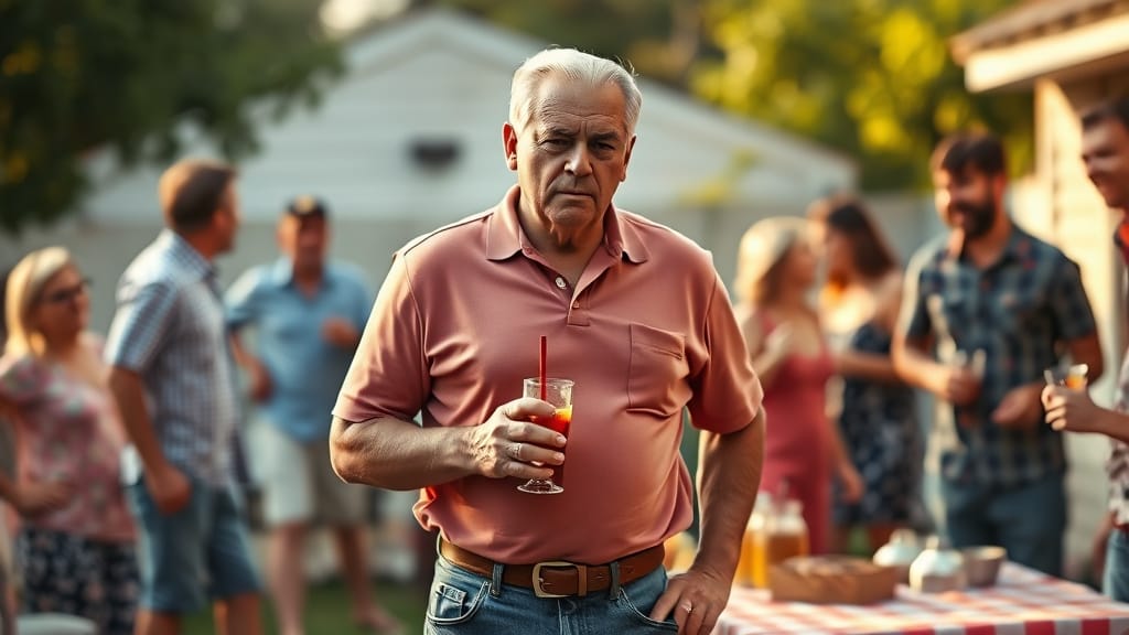 Man uncomfortable socially