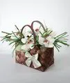 Luksus træ taske med blomster