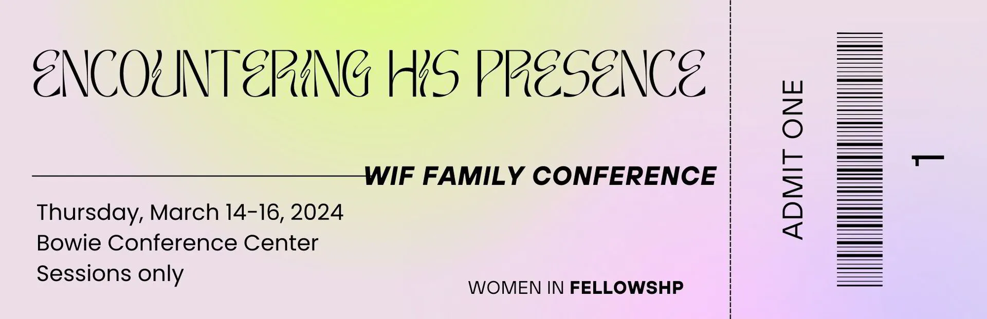 WIF Prayer Conference Ticket Sessions only