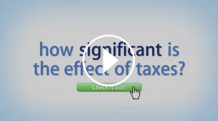 Video animation explaining the Impact of Taxes on retirement savings