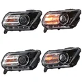 MIZIAUTO Headlight Assembly for Ford Mustang 2013-2014 | HID/Xenon with LED DRL | Black Housing & Clear Lens (1 Pair)
