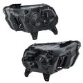MIZIAUTO Headlight Assembly for Ford Mustang 2013-2014 | HID/Xenon with LED DRL | Black Housing & Clear Lens (1 Pair)