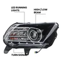 MIZIAUTO Headlight Assembly for Ford Mustang 2013-2014 | HID/Xenon with LED DRL | Black Housing & Clear Lens (1 Pair)