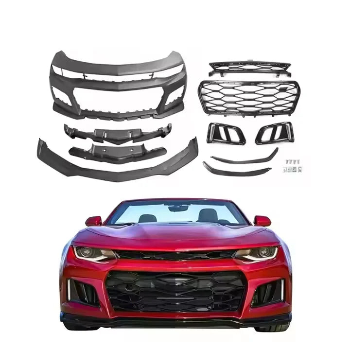 ZL1 Style Front Bumper Conversion Cover for Chevrolet Camaro SS 2019-2022 | ABS Primed Black | Direct Replacement