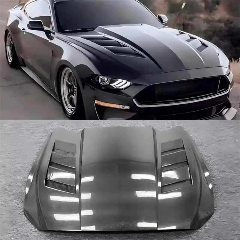 Carbon Fiber Hood for Ford Mustang 2015-2022 | Lightweight Engine Cover | Aerodynamic Upgrade