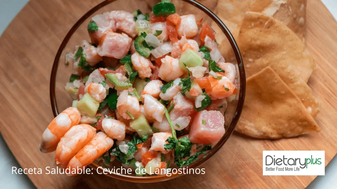 Receta Saludable. Ceviche de langostinos.