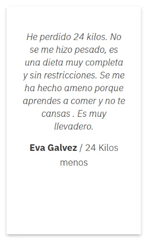 Dietaryplus - Testimonio de Eva Galvez