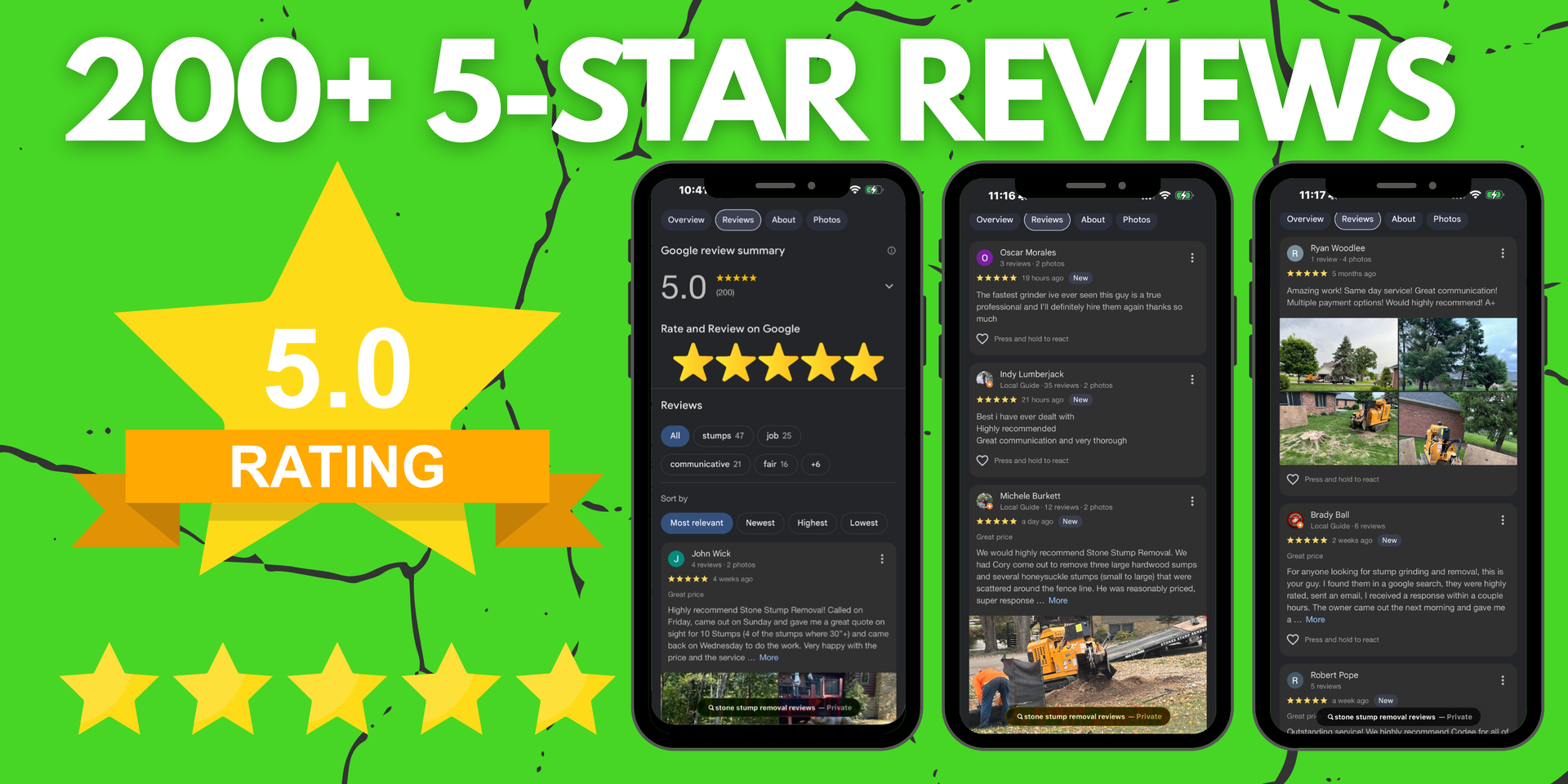 Star Stump 200+ Five-Star Stump Removal Reviews: The Best Central Indiana Stump ...