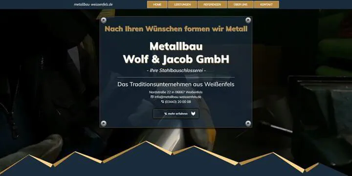 Webseite für Metallbau