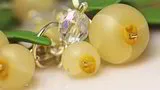 Vol-055 Mistletoe Berry Cane & Leaf Ornament Christmas Glass Ball or Jewelry