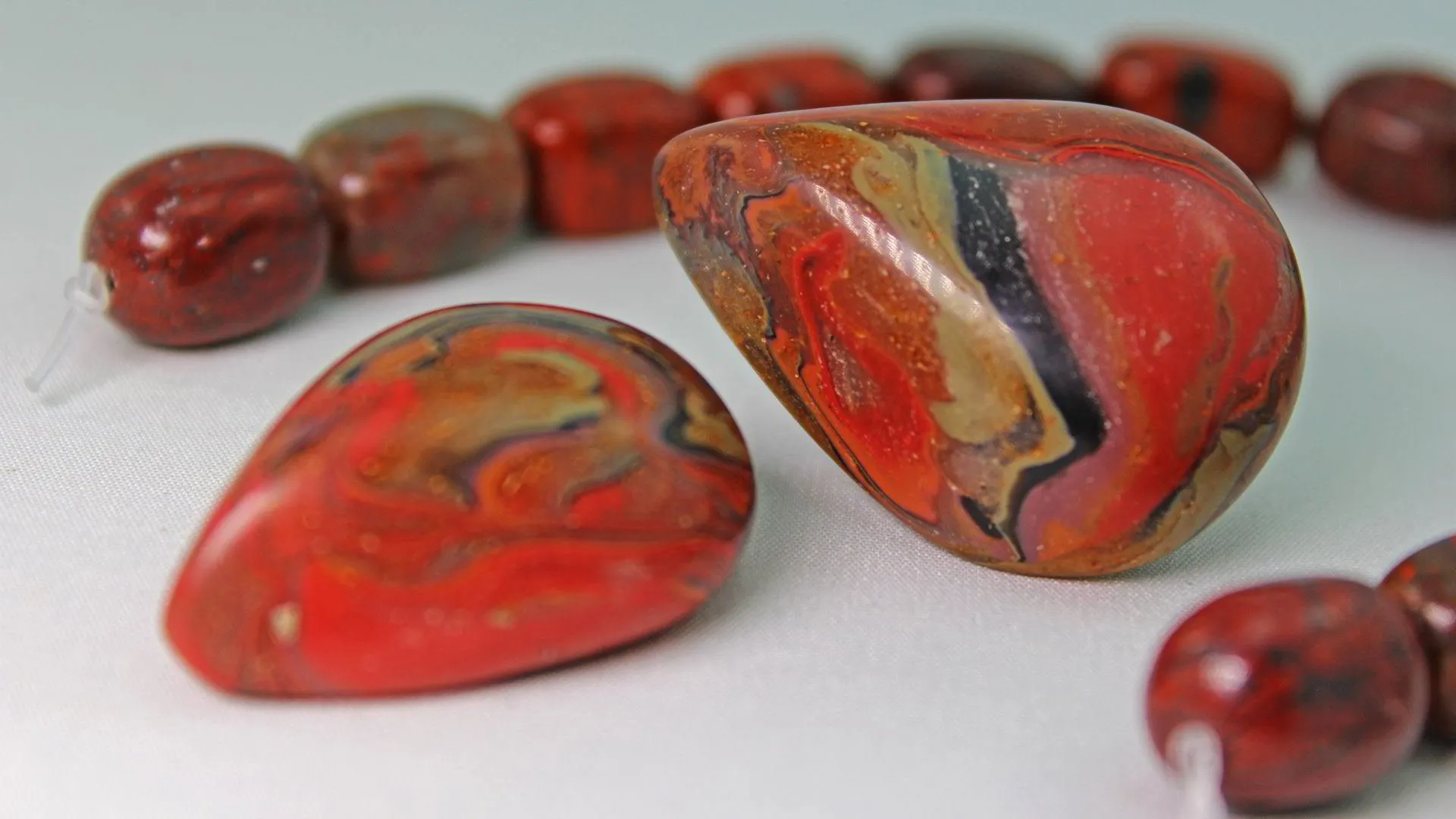Vol-054 Faux Jasper Stone Cabochons for Beads Pendants Veneer Slab Jewelry