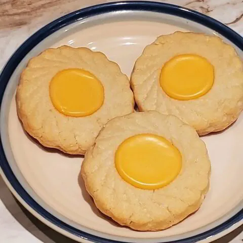 Iced Thumbprint Shortbread Cookies