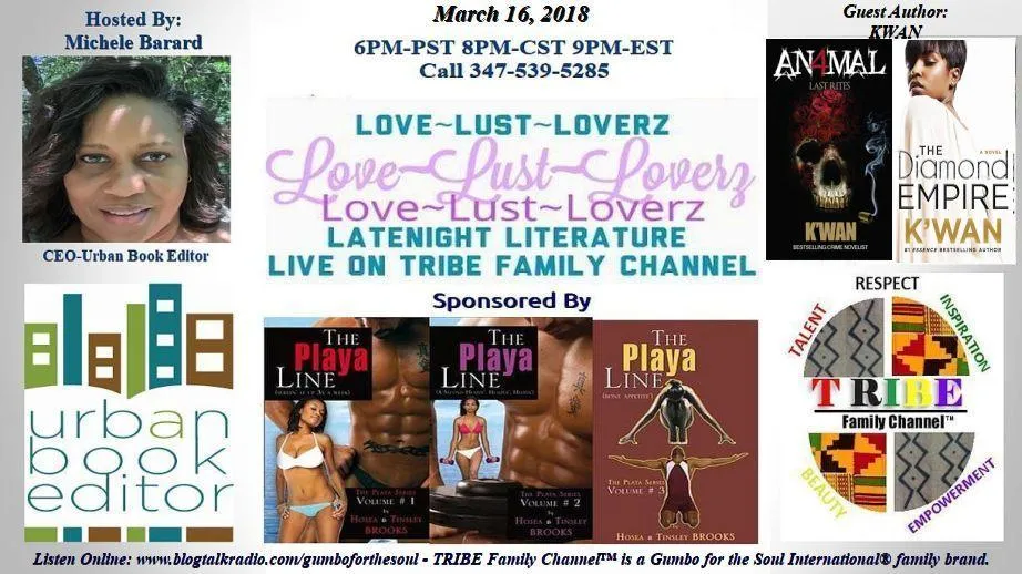 Love ~ Lust ~ Loverz Late Night Literature hosted by Michele Barard with Special Guest K'wan