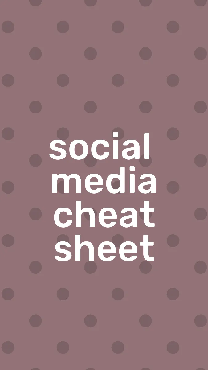 2020 Social Media Cheat Sheet 