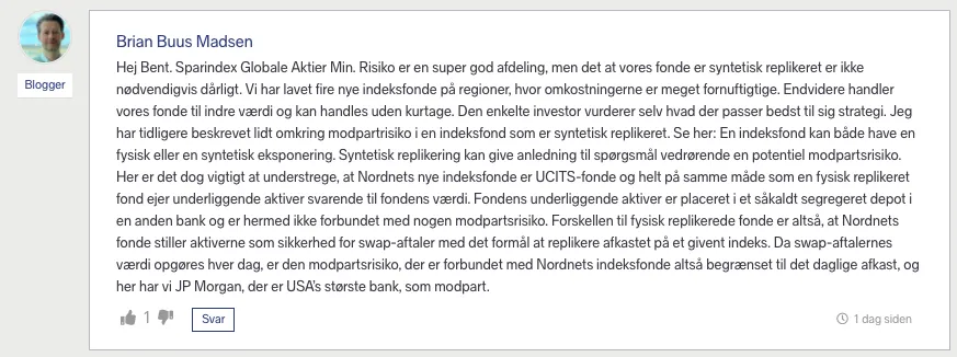 Brian Buus Madsen skriver om Nordnets nye indeksfonder
