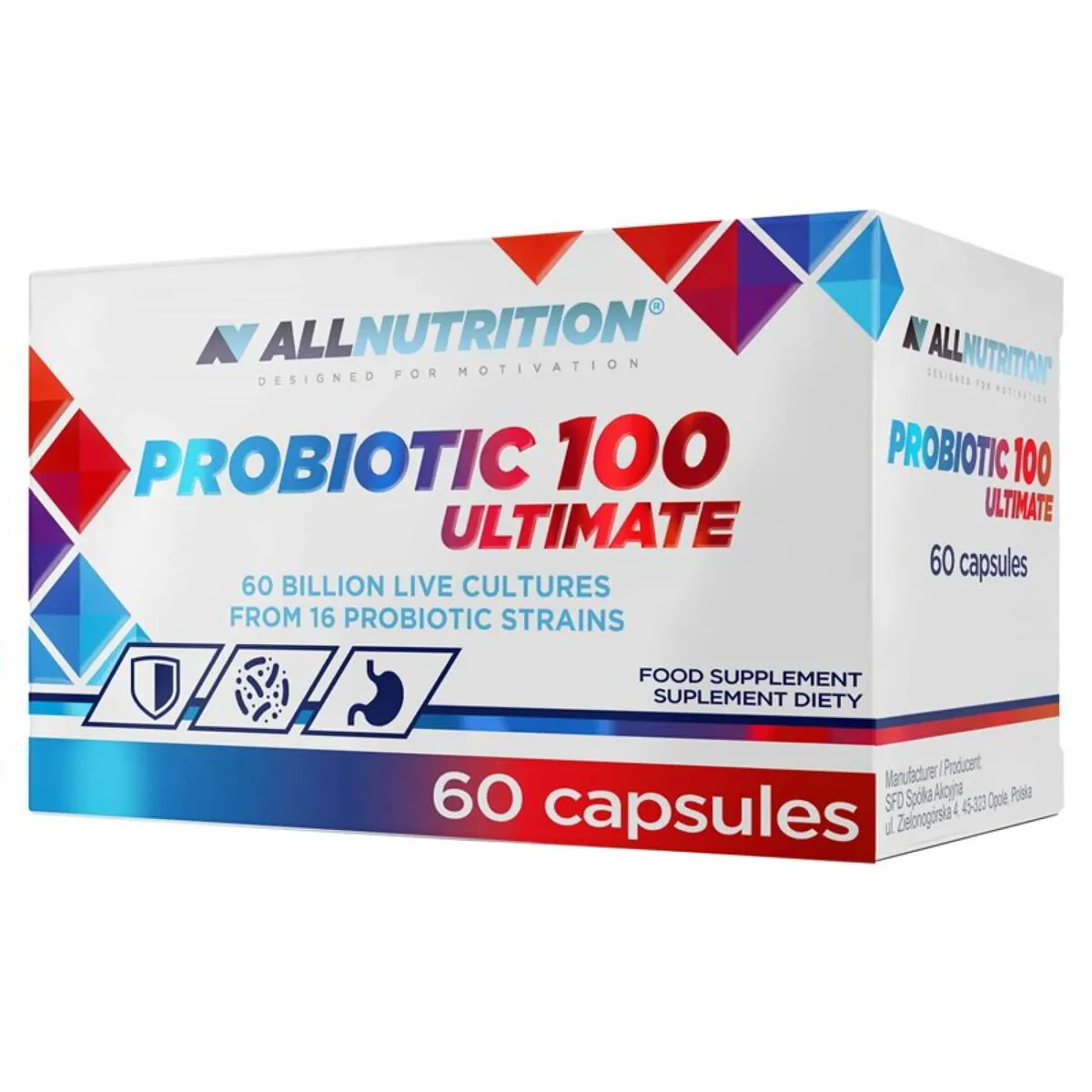 Хранителна добавка PROBIOTIC 100 ULTIMATE 60caps AllNutrition