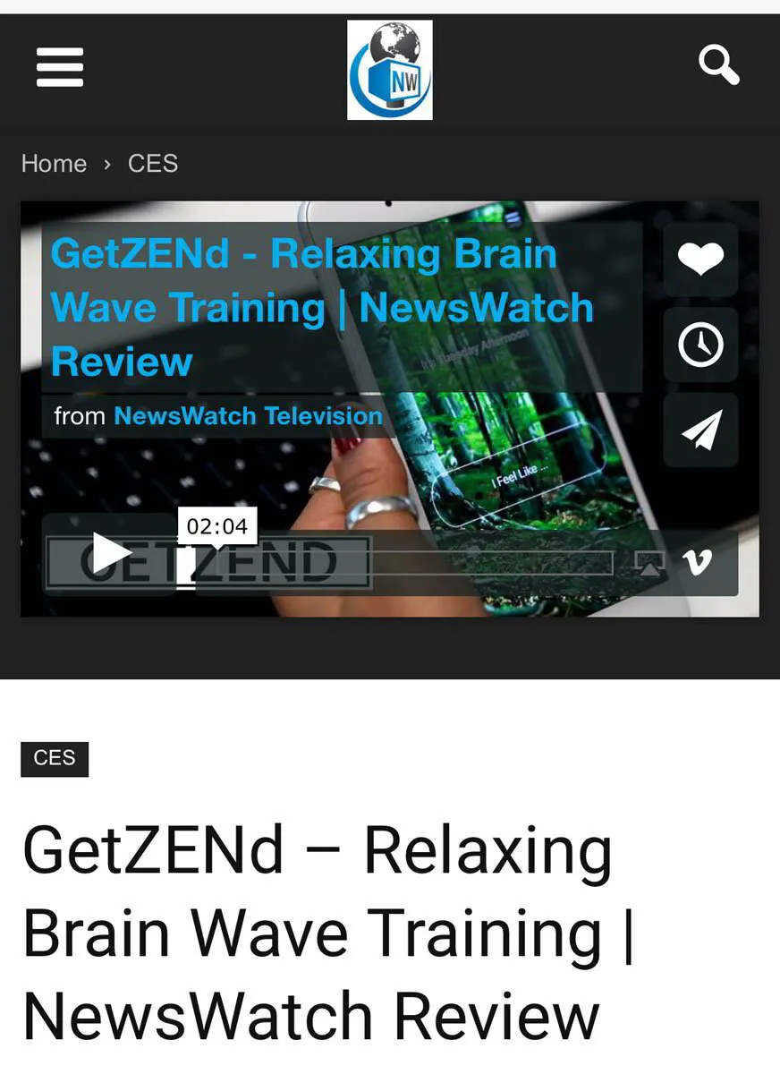 GetZENd app reviewed by Newswatch TV, CES Las Vegas (January, 2017)