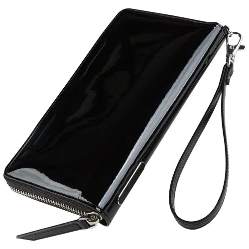 Anina Net Wireless Charging Wallet Black Mirror Patent Leather