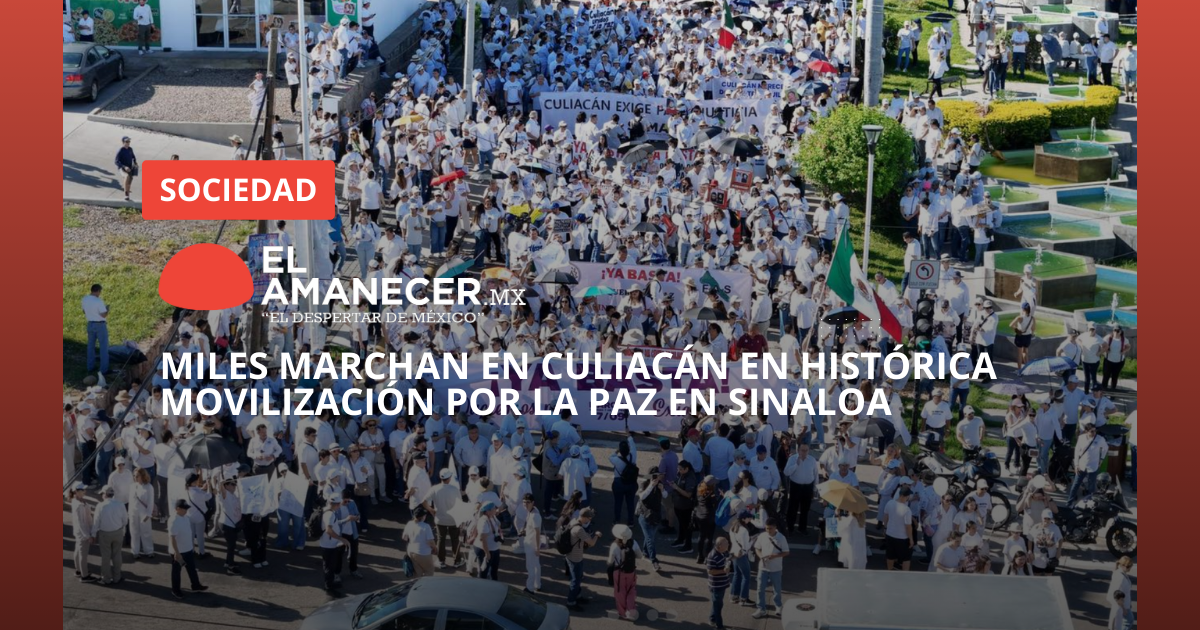 Miles marchan en Culiacán en histórica movilización por la paz en Sinaloa