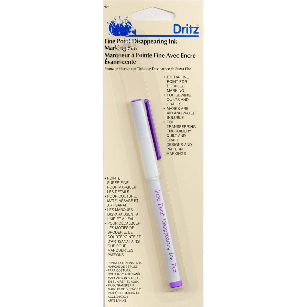 Dritz Disappearing Ink Marking Pen Fine Point Purple
