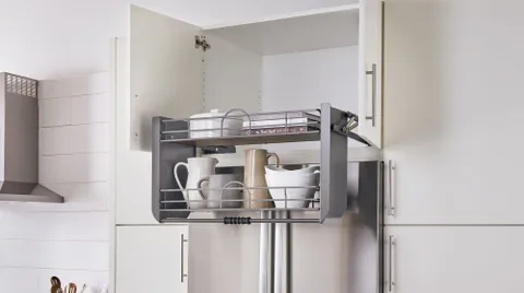 Solid Bottom Pull-Down Shelving System