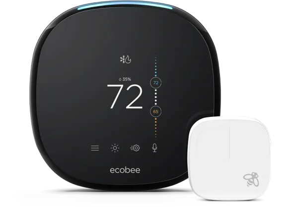 An Ecobee smart thermostat