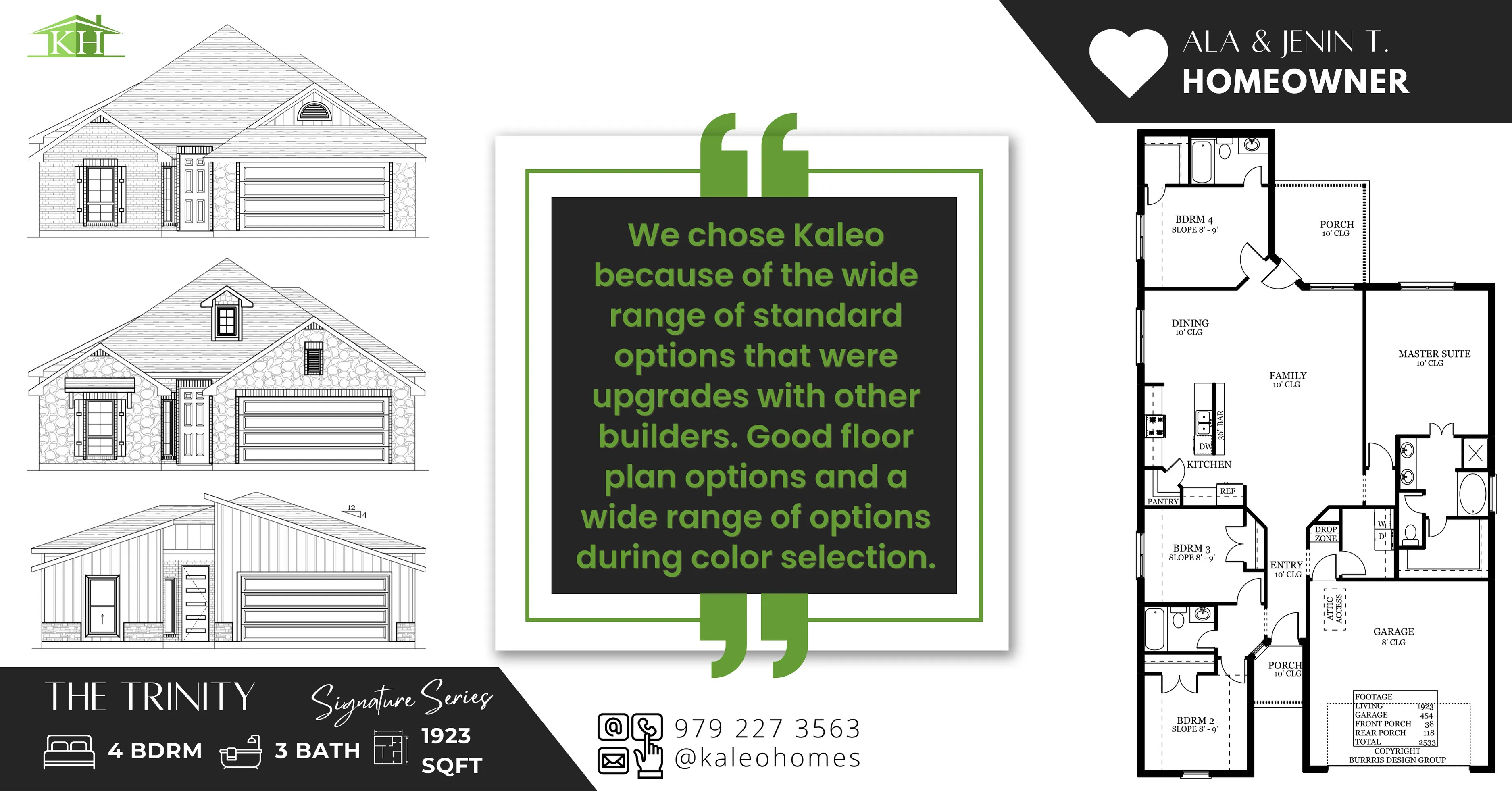 The Trinity Plan by Kaleo Homes Available in Southern Pointe