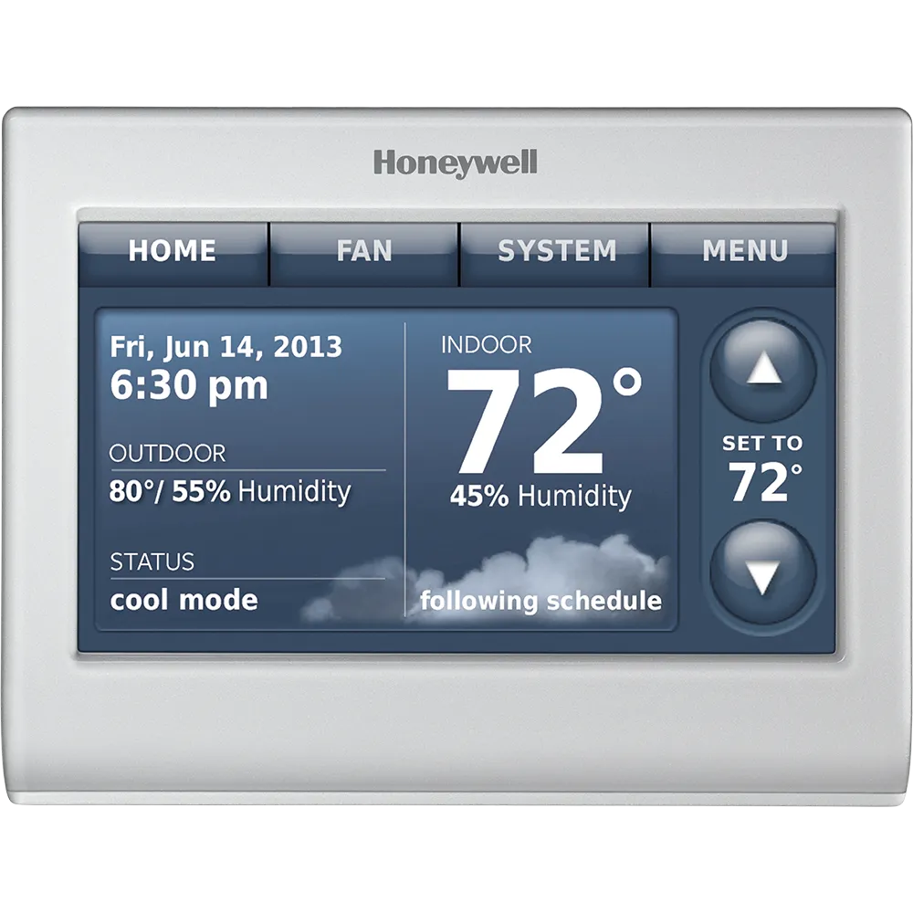 Honeywell Thermostat showing humidity levels