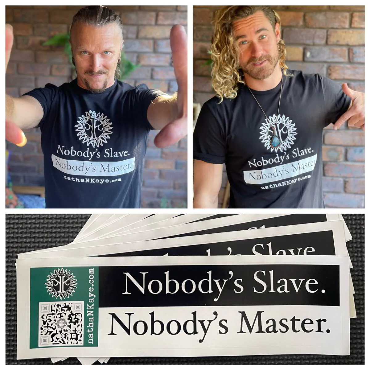 Nobody's Slave Nobody's Master T-Shirt + Bumper Sticker Deal