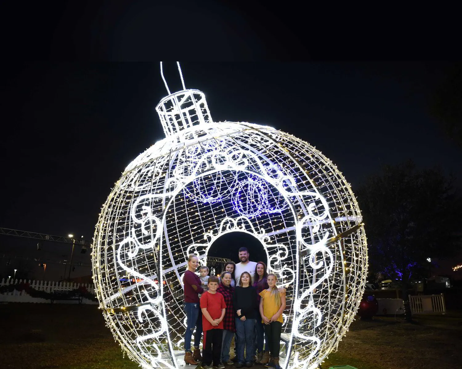Interactive Oversized lighted Christmas Bauble- Jubilee Decor- Available at MainStreet Designs