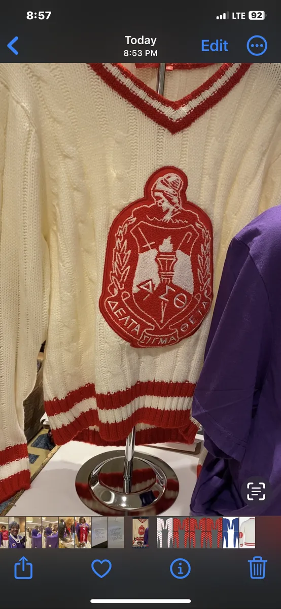 Delta Sigma Theta V-neck Shield Cardigan ships by February 3, 2024