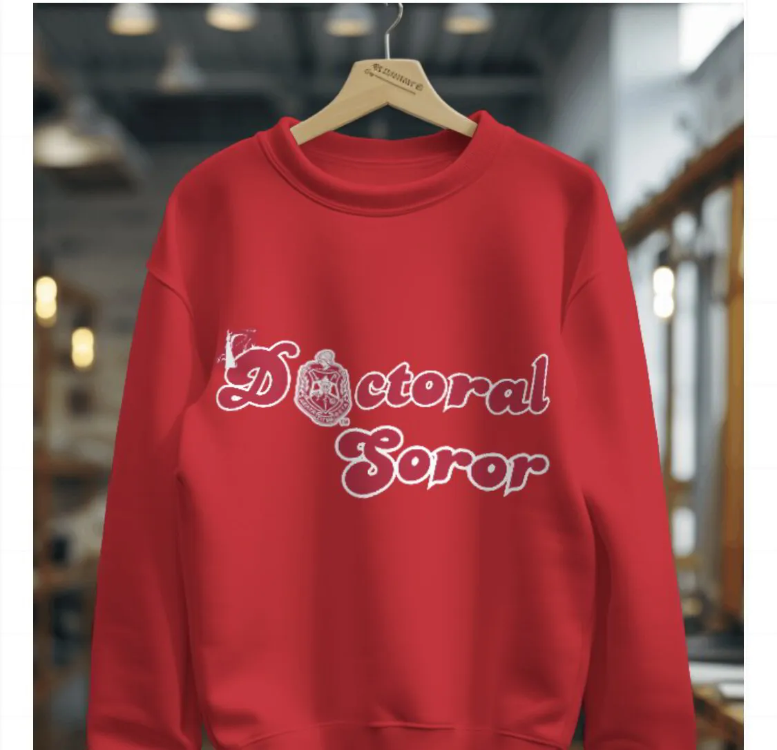 DST Doctoral Soror Sweatshirt in Puffer Print