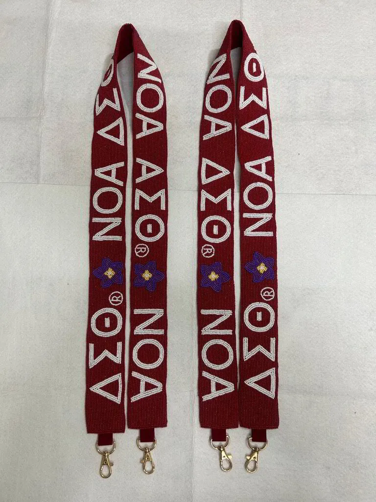 Delta Sigma Theta beaded purse straps