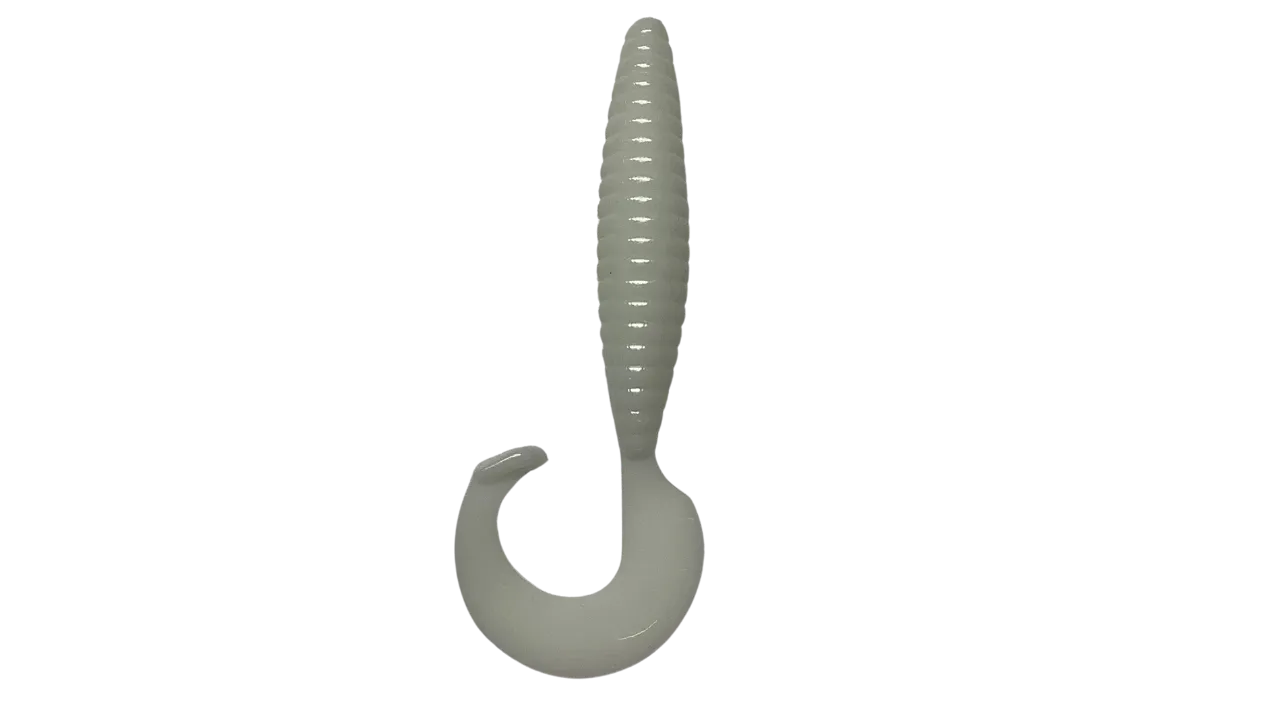 3" Curly Tail Grub White (8 PK)