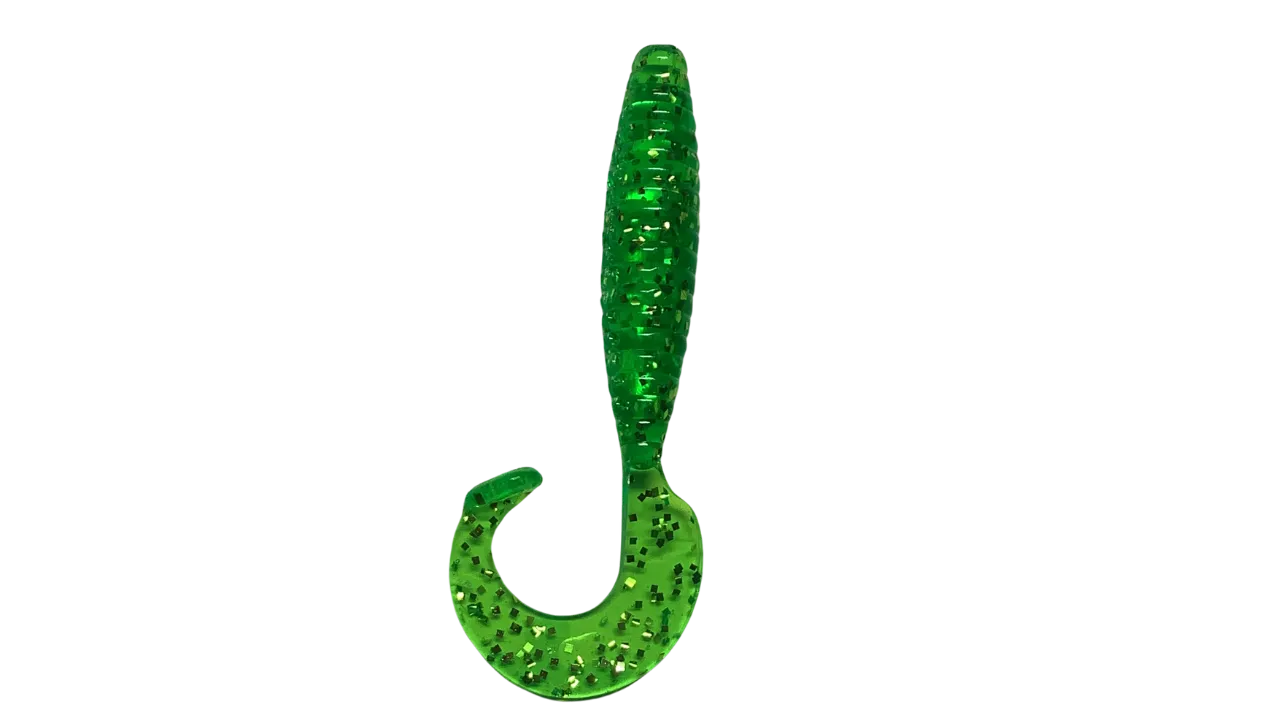 3" Kicker Tail Grub Chartreuse Gold (8 PK)