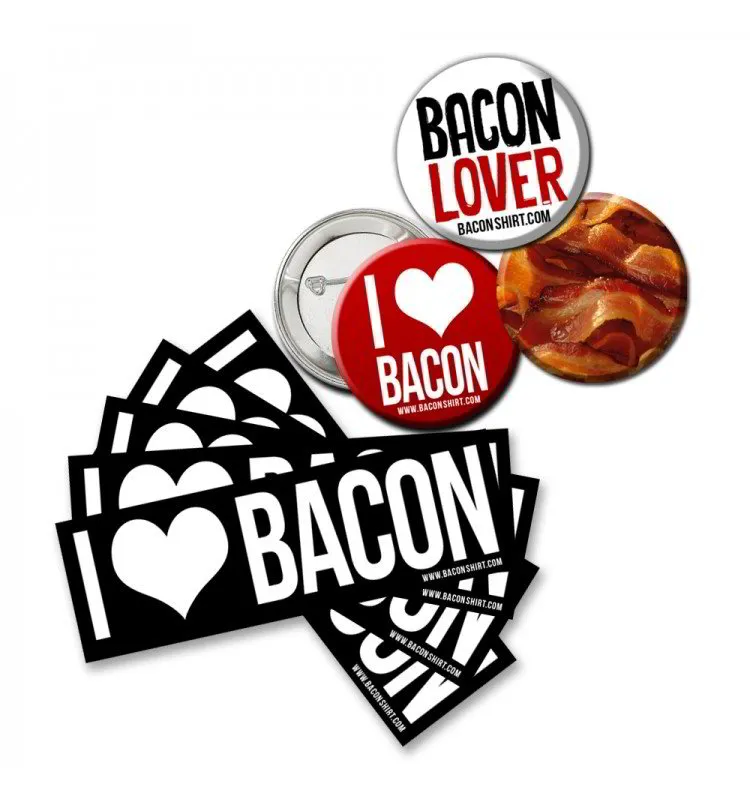 Bacon Lover Sticker & Button Pack