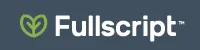 Logo of Fullscript with a green heart above the double 'l' on a grey background.