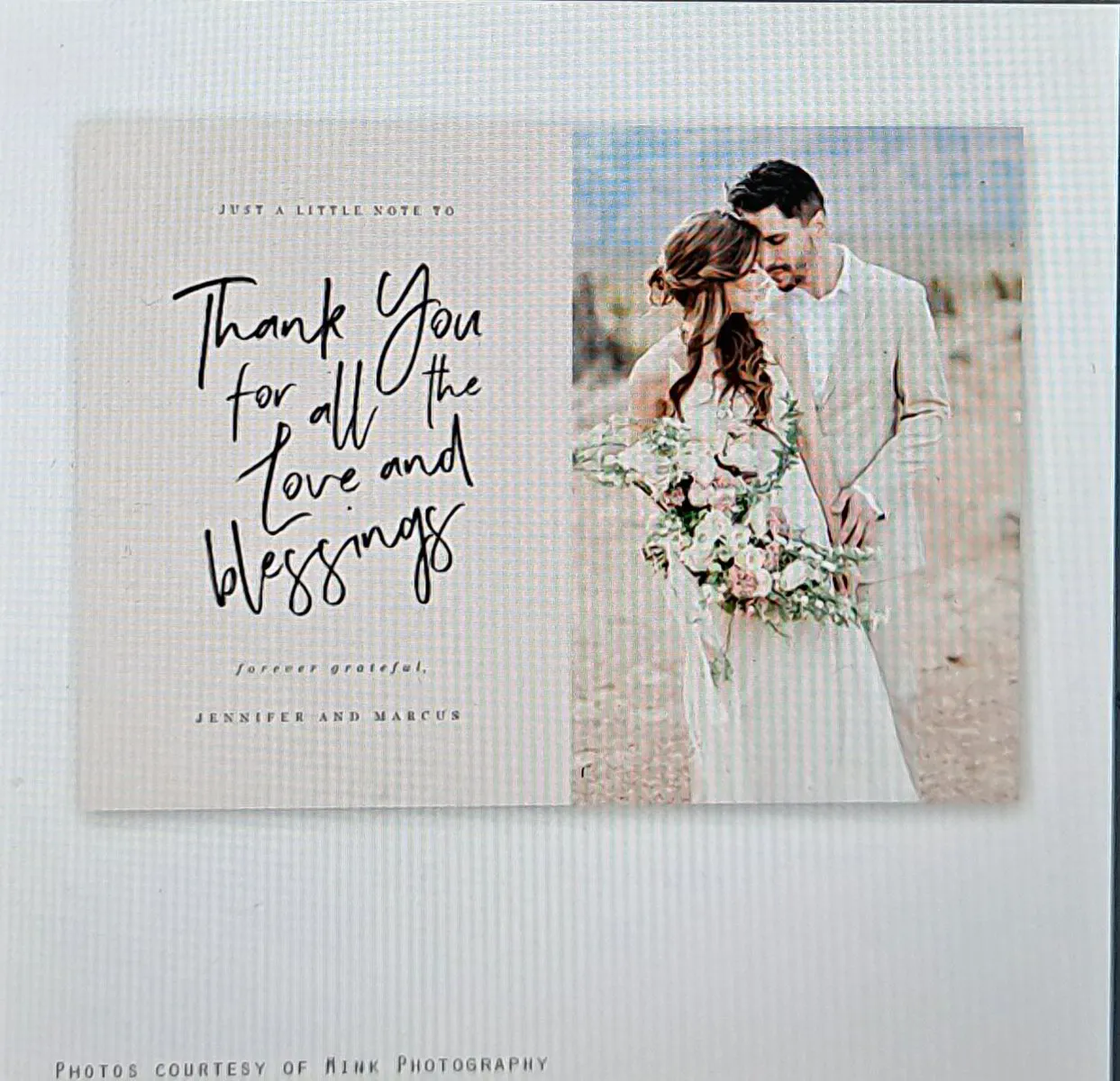 Love Blessing Wedding Thank You Card