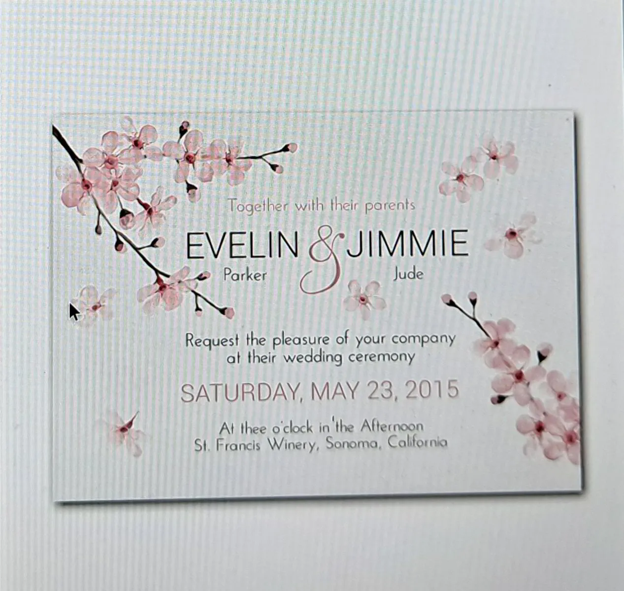 Pink Bloom Wedding Invitation