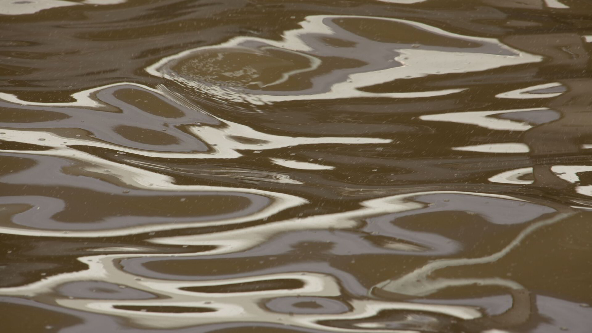 In troebel water