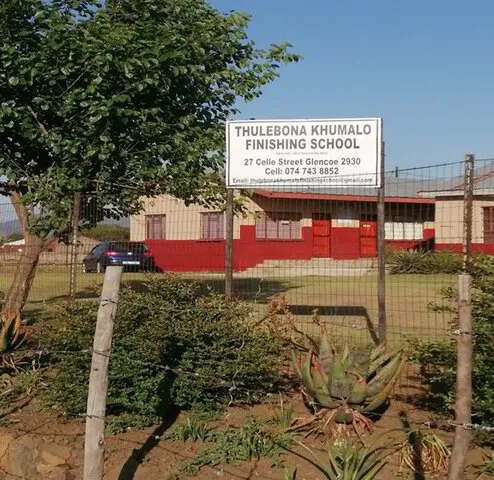 This is Thulebona Khumalo Finishing School in Glencoe. It is giving hope to those learners who have thought that it over with them. It gives them a second chance to upgrade, rewrite or improve their Matric results.