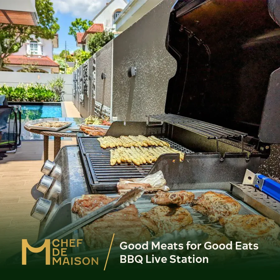 Good Meats for Good Eats BBQ Live Station Barbeque Catering with Chef Chef De Maison