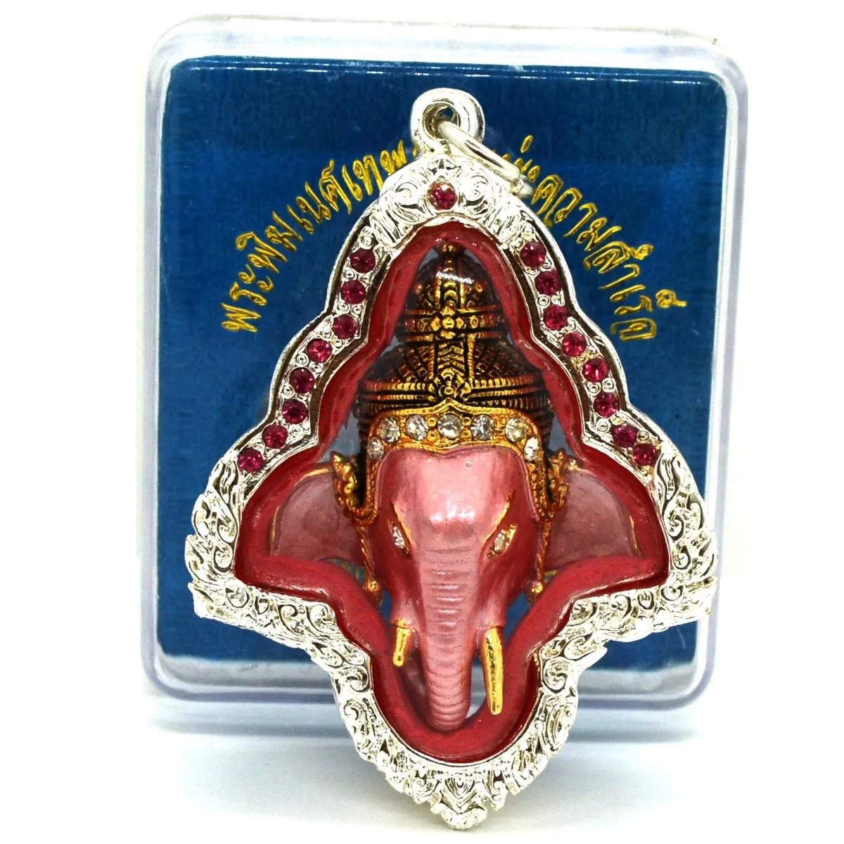 Thai Lucky Gift Amulet Talisman Ohm Lord Ganesha Takrud Yantra LP Pern Wat Bang Phra Lucky Rich Amulet Pendant