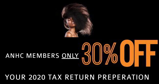 ANHC Members ONLY Discount Coupon For 2020 Tax Preparation Service 