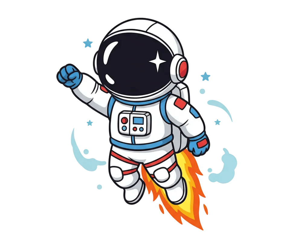 MARZ Web Solutions - Rocket astronaut mascot launching local business visibility on Google