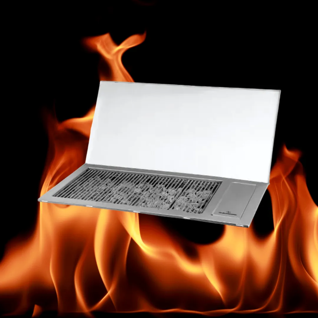 Chad-O-Chef 4 burner gas hob grill dropped into a countertop
