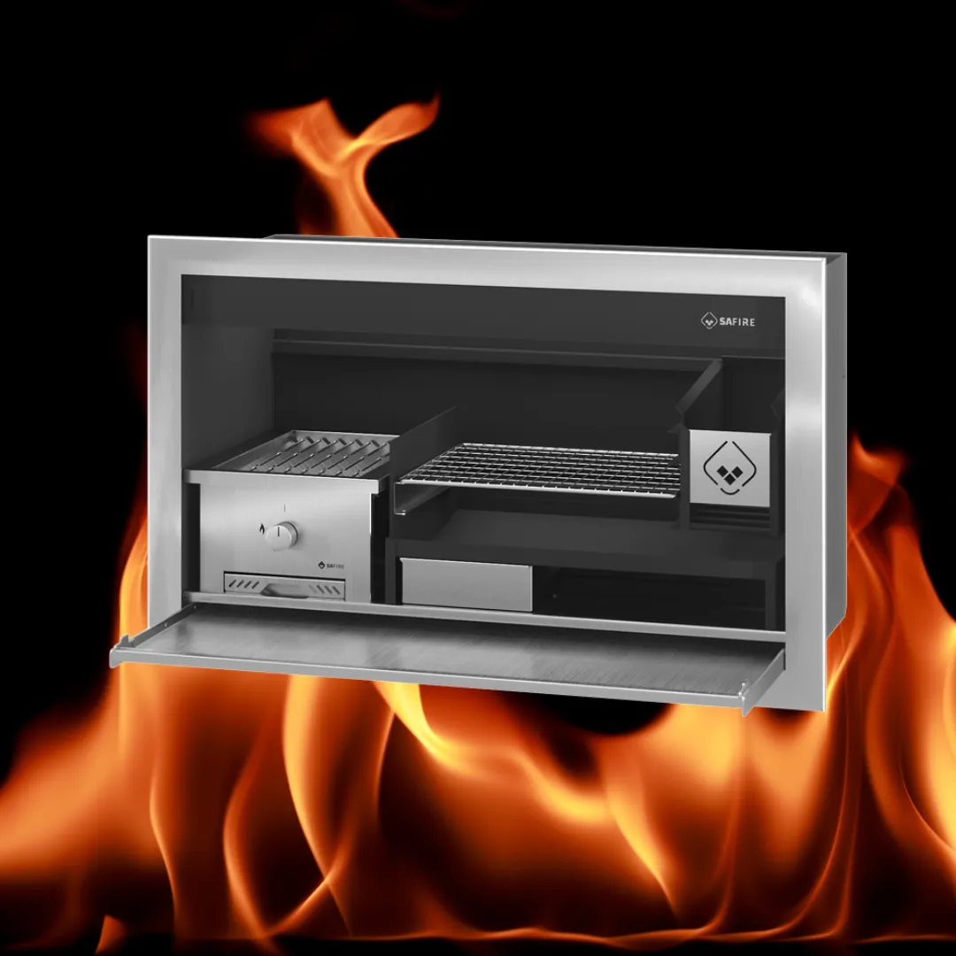 SAfire Affordable Luxury gas and wood braai grill combo built-in unit