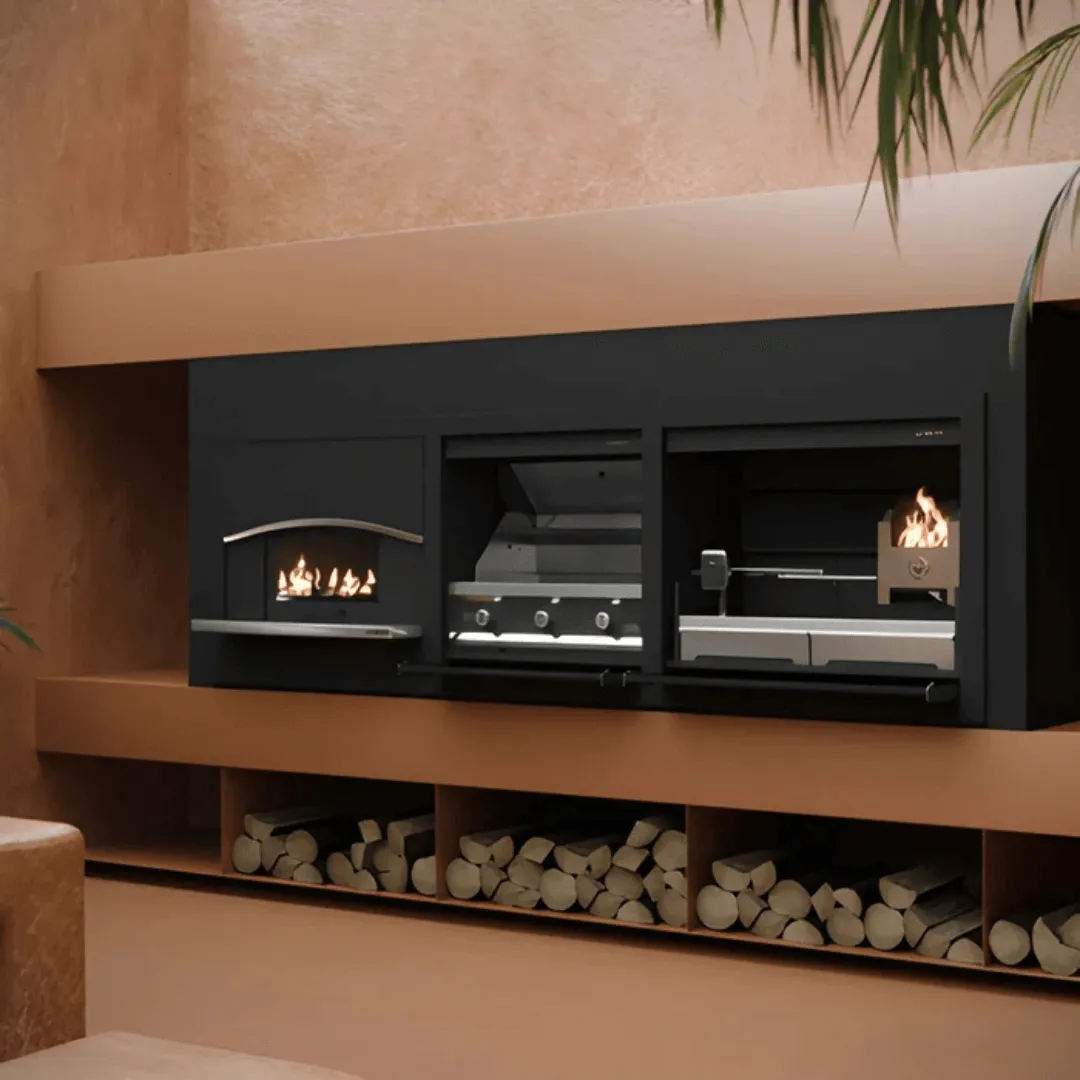 SAfire Pyro gas and wood braai grill combo with pizza oven
